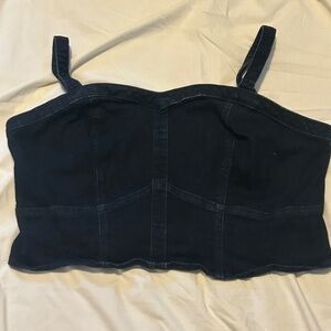 Studio by Torrid Cropped Sleeveless Denim Bustier Top / 2 (2X)